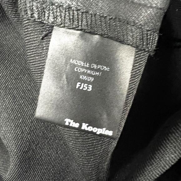 The‎ Kooples Pencil Skirt Solid Black Back Zip Mini Women's 40 Coated Fabric - Picture 9 of 12